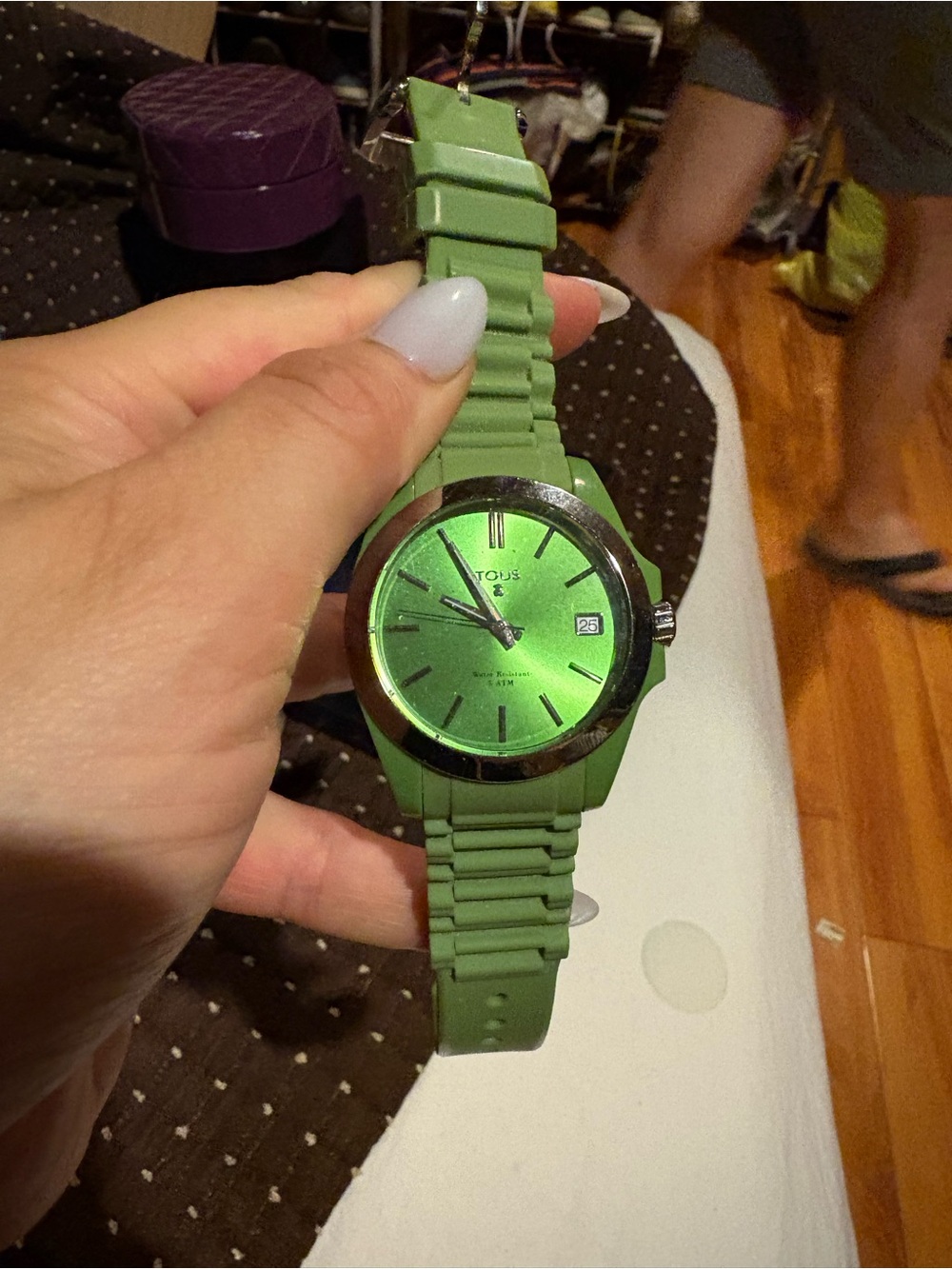 Tous Green Silicone Strap Watch - Green Dial